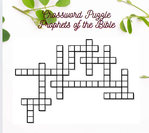 Bible Word Search and Crossword Puzzle