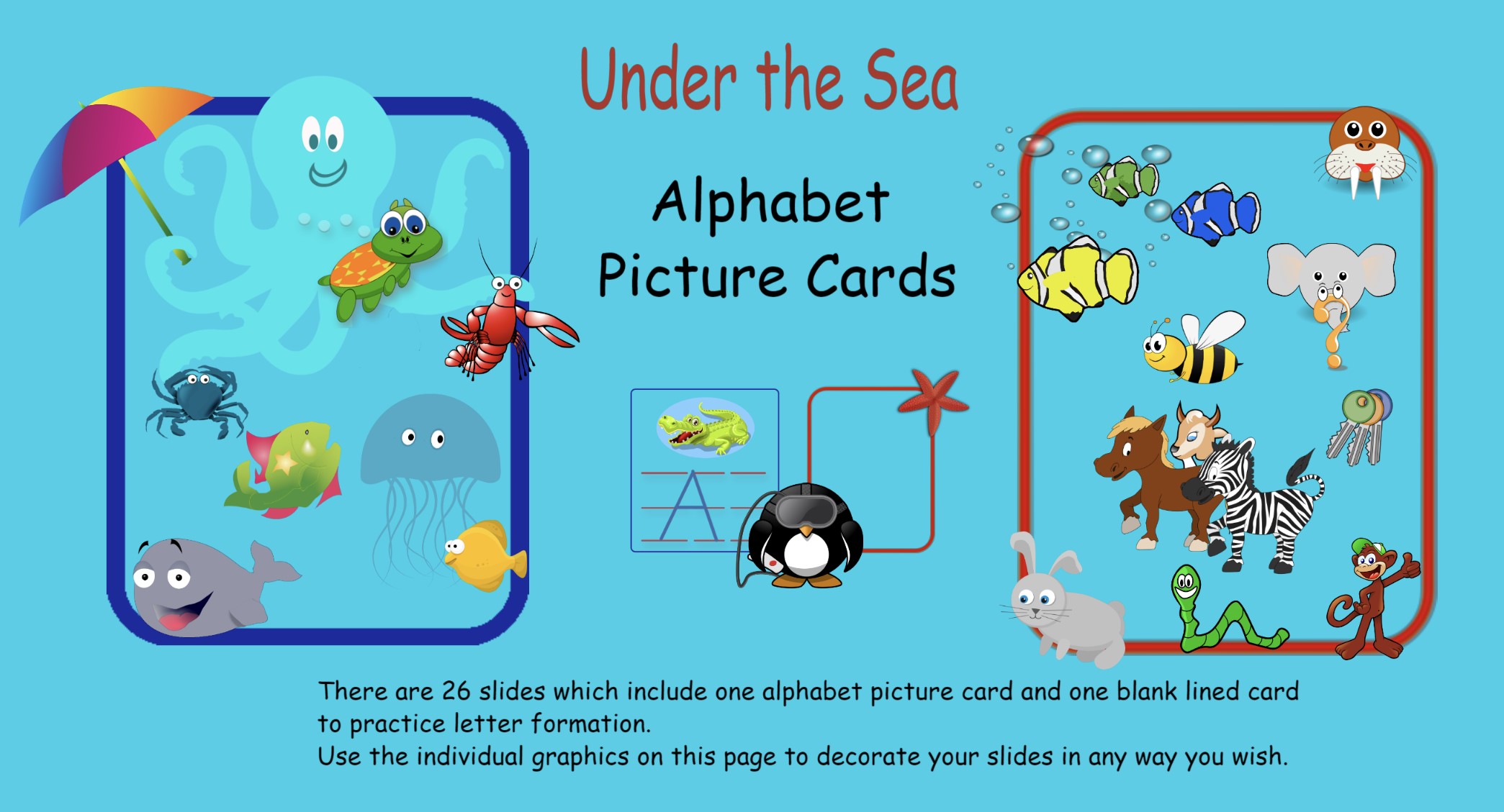 Under the Sea Alphabet Picture Cards