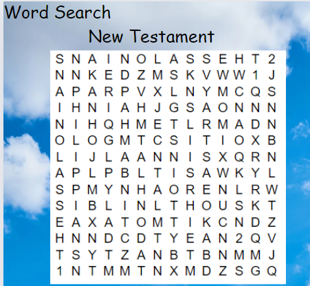 Bible Word Search and Crossword Puzzle