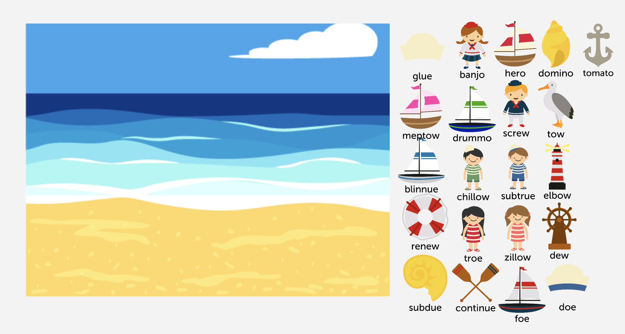 Long O & U at the end of a word