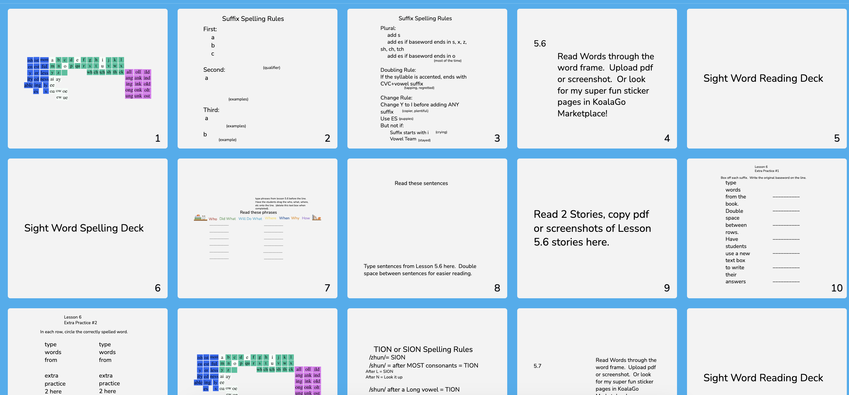 Barton Book 5 Lesson 6-10 Framework