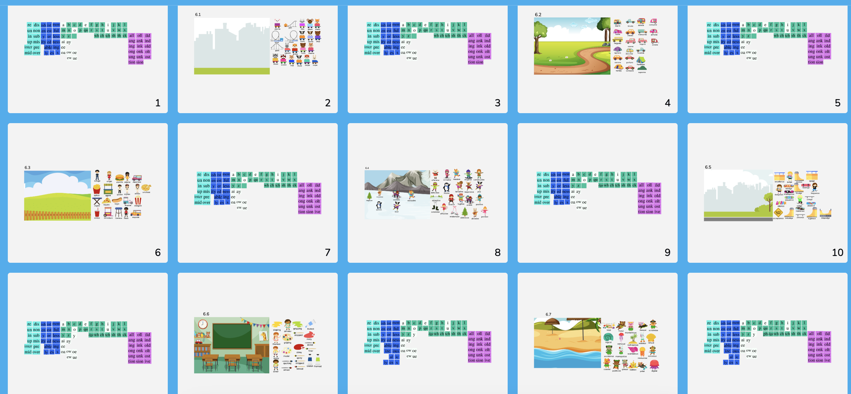 Barton Book 6 Silent-E Syllables Word Stickers and Letter Tiles