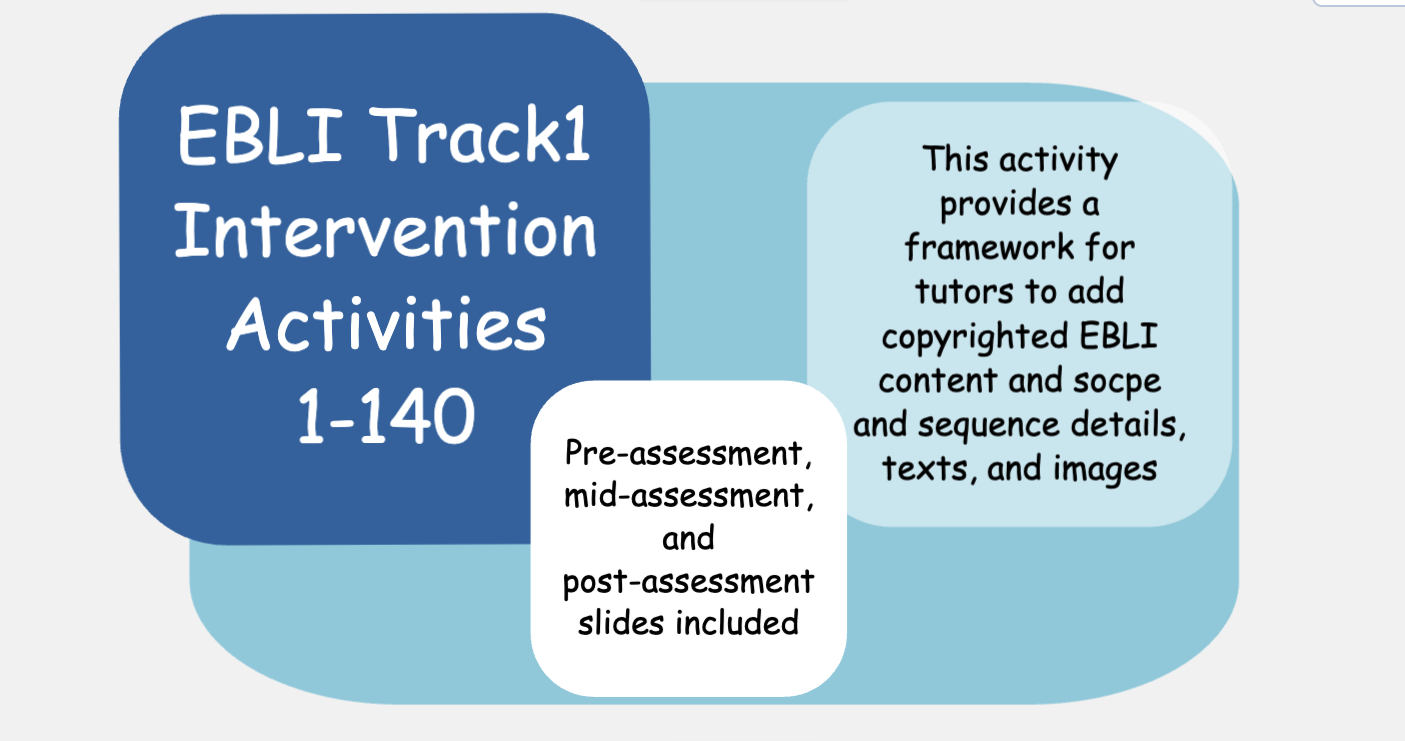 EBLI Track 1 Intervention Framework