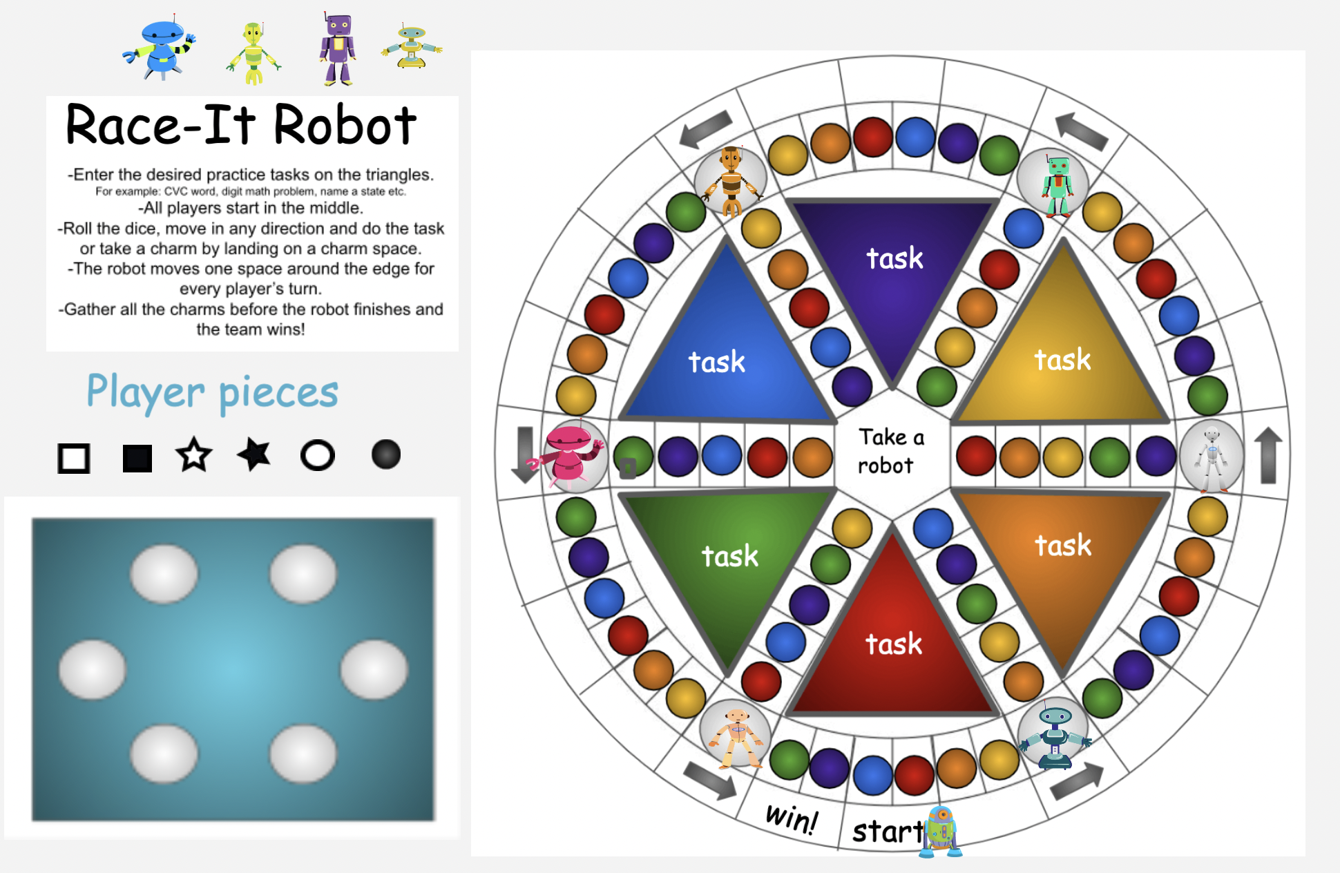 Race-It Robot- Customizable Practice Game