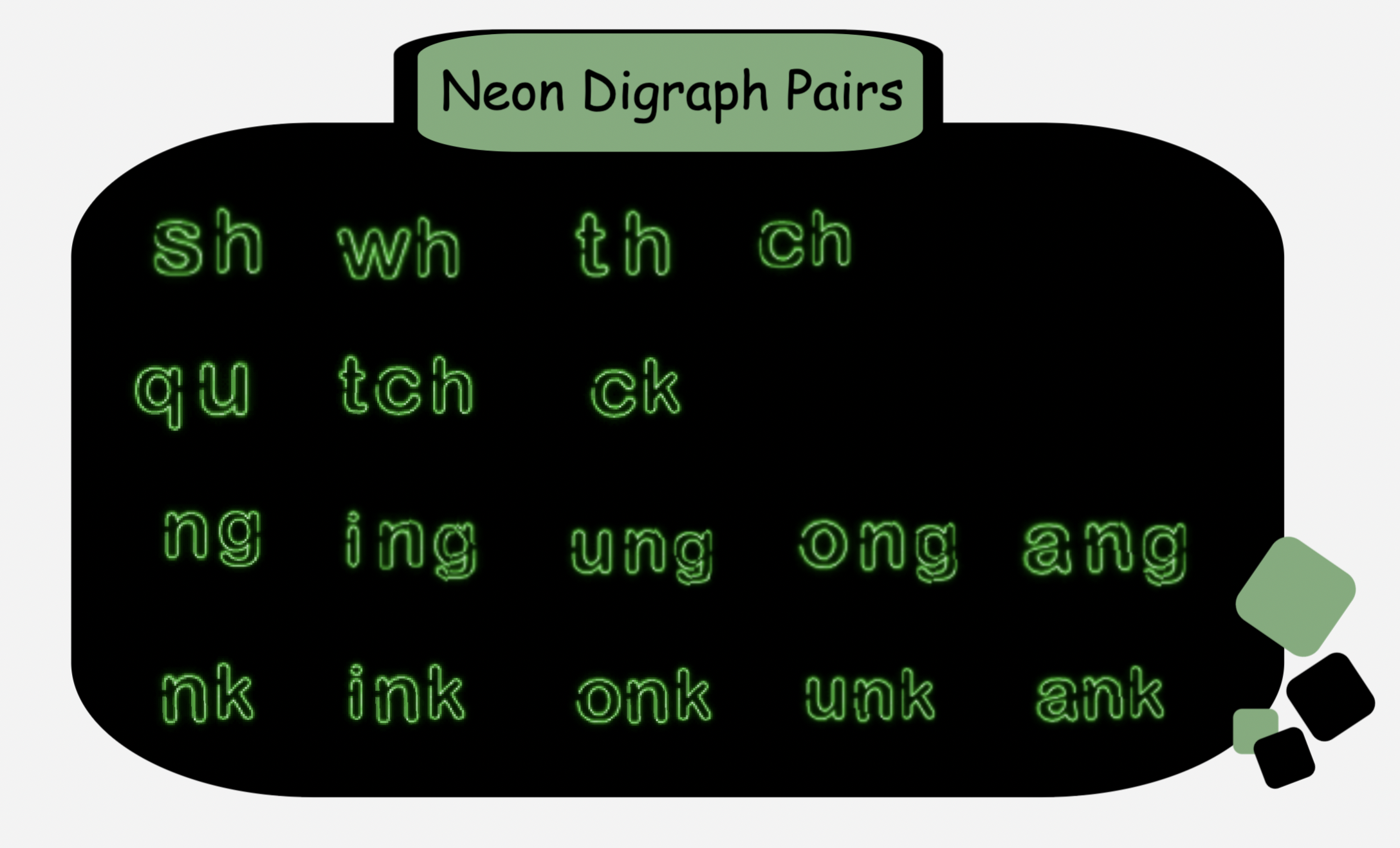 Neon Digraph Pairs
