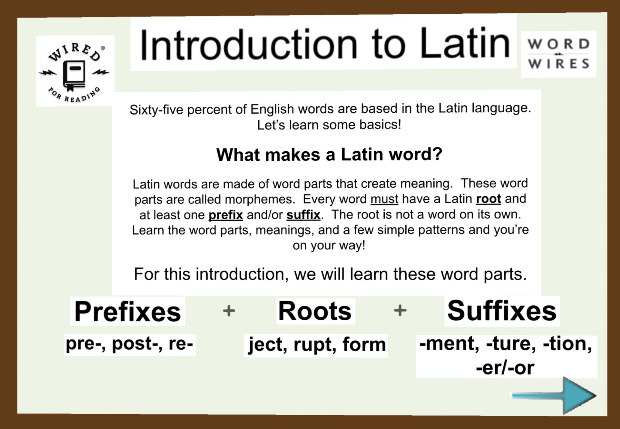 Introduction to Latin:  Teaching Morphology the Wired Way: How to Use Guided Discovery and Adapted ASL to Teach Latin Morphemes