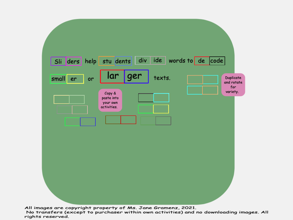 Word Frames & Syllable Sliders